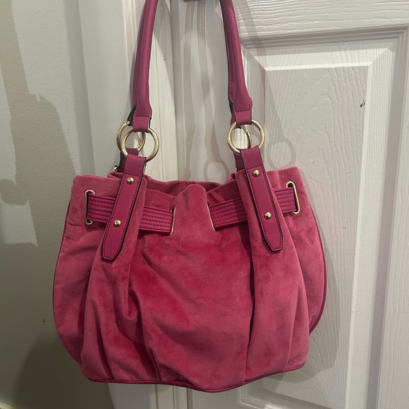 Juicy Couture Pink Velvet Tote Bag with Heart Logo - Picture 5 of 5